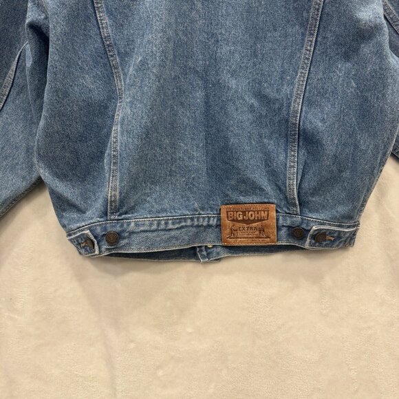 Vintage Big John Made InJapan Denim Jean Jacket S Western Motorcycle Bleached - Picture 8 of 10
